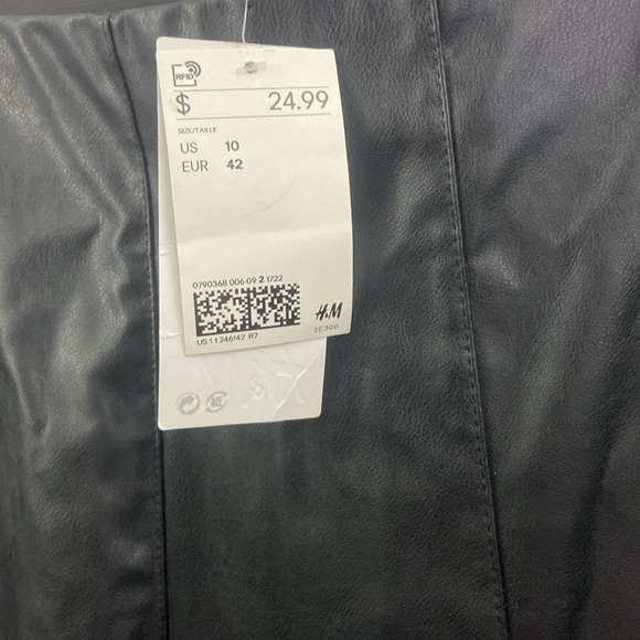 H&M Faux Leather Pants Women’s Size 10 Black NWT - Picture 5 of 14